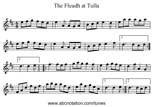 Fleadh at Tulla, The - staff notation
