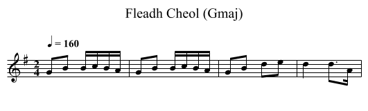 Fleadh Cheol (Gmaj) - staff notation