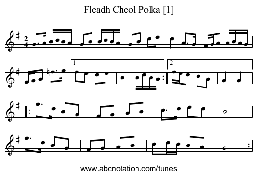 Fleadh Cheol Polka [1] - staff notation