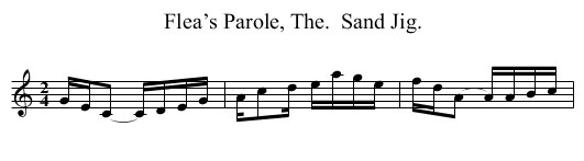 Flea’s Parole, The.  Sand Jig. - staff notation