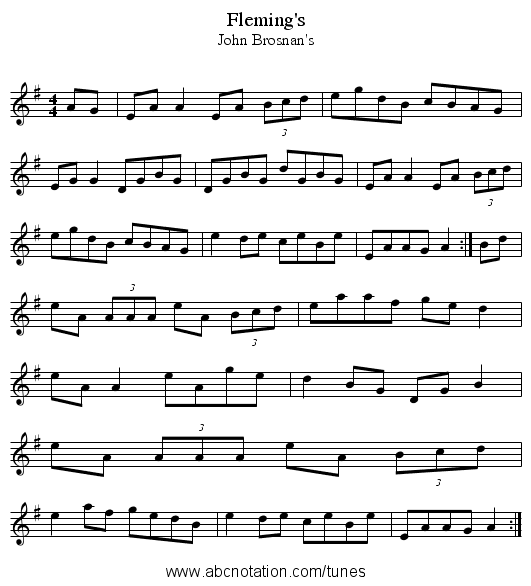 Fleming's - staff notation
