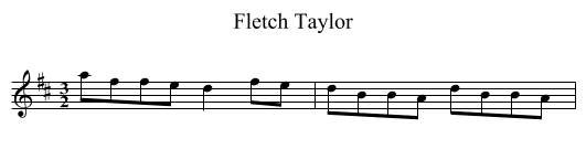 Fletch Taylor - staff notation
