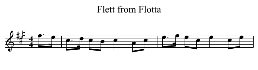 Flett from Flotta - staff notation