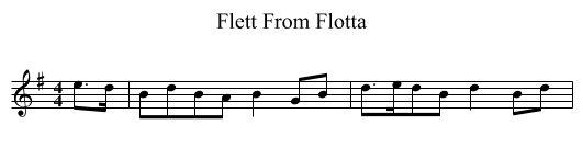 Flett From Flotta - staff notation