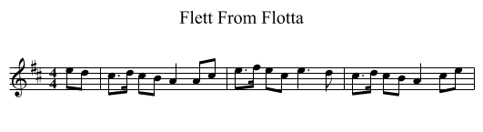 Flett From Flotta - staff notation