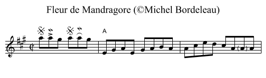 Fleur de Mandragore (&copy;Michel Bordeleau) - staff notation