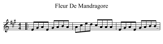 Fleur De Mandragore - staff notation
