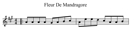 Fleur De Mandragore - staff notation