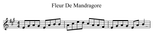 Fleur De Mandragore - staff notation