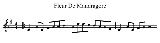 Fleur De Mandragore - staff notation