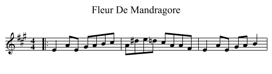 Fleur De Mandragore - staff notation