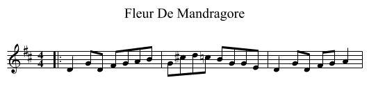 Fleur De Mandragore - staff notation
