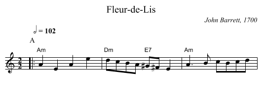 Fleur-de-Lis - staff notation