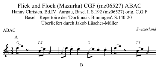 Flick und Flock (Mazurka) CGF (mz06527) ABAC - staff notation