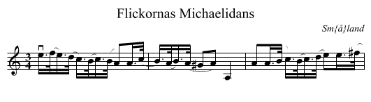 Flickornas Michaelidans - staff notation