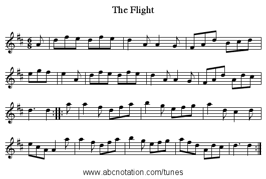 Flight, The - staff notation