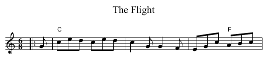 Flight, The - staff notation