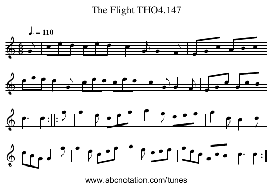 Flight THO4.147, The - staff notation