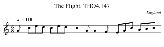 Flight. THO4.147, The - staff notation