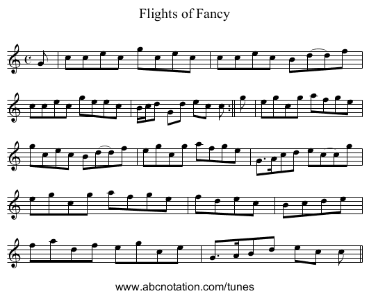Flights of Fancy - staff notation
