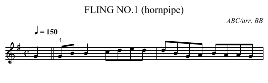FLING NO.1 (hornpipe) - staff notation