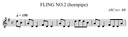 FLING NO.2 (hornpipe) - staff notation