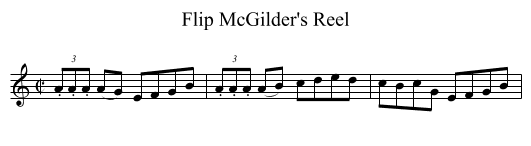 Flip McGilder's Reel - staff notation