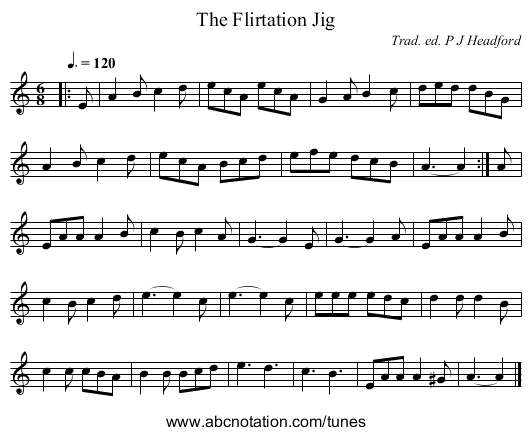 Flirtation Jig, The - staff notation