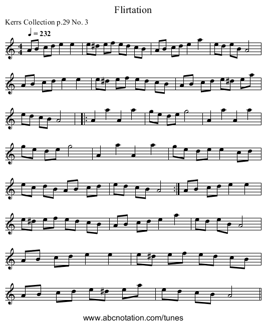 Flirtation - staff notation