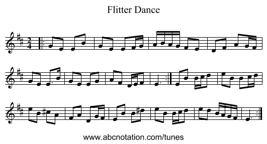 Flitter Dance - staff notation