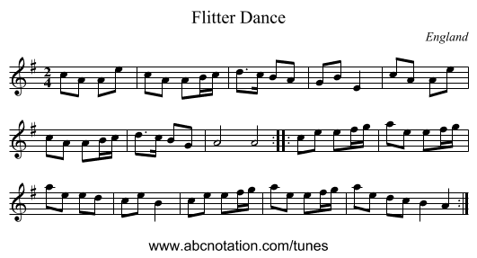 Flitter Dance - staff notation