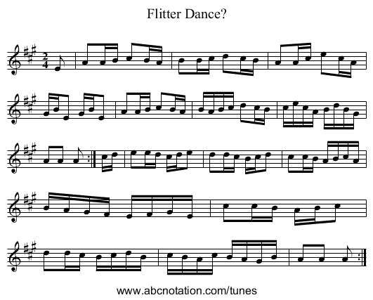 Flitter Dance? - staff notation