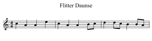 Flitter Daunse - staff notation