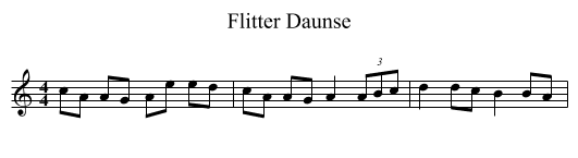 Flitter Daunse - staff notation