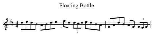 Floating Bottle - staff notation