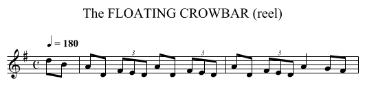 FLOATING CROWBAR (reel), The - staff notation