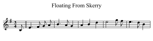 Floating From Skerry - staff notation