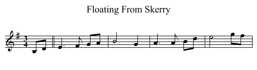 Floating From Skerry - staff notation