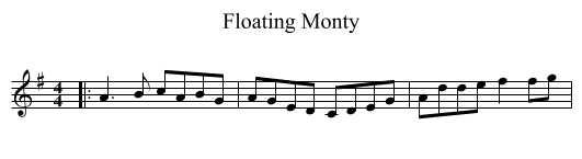 Floating Monty - staff notation