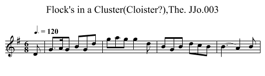 Flock's in a Cluster(Cloister?),The. JJo.003 - staff notation
