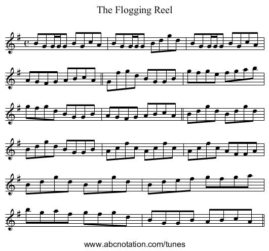 Flogging Reel, The - staff notation