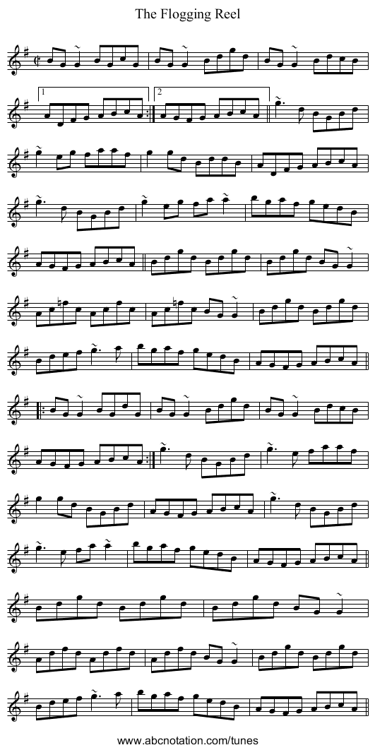 Flogging Reel, The - staff notation
