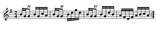 Flogging Reel - staff notation