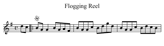 Flogging Reel - staff notation