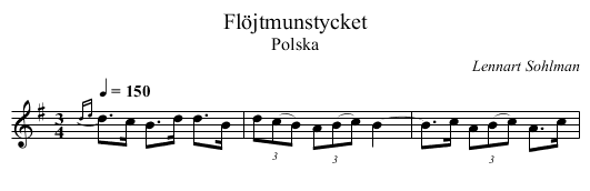 Flöjtmunstycket - staff notation