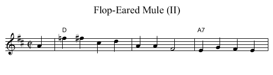 Flop-Eared Mule (II) - staff notation