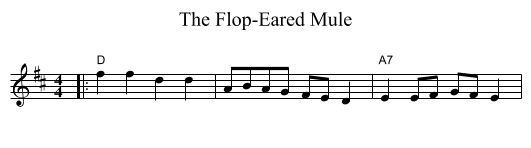 Flop-Eared Mule, The  - staff notation