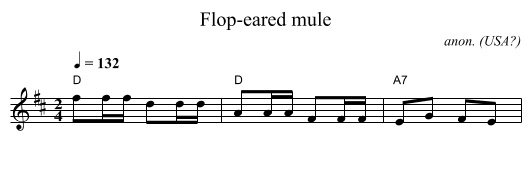 Flop-eared mule - staff notation