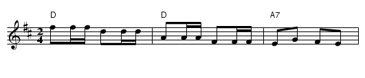 Flop-eared mule - staff notation