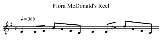 Flora McDonald's Reel - staff notation